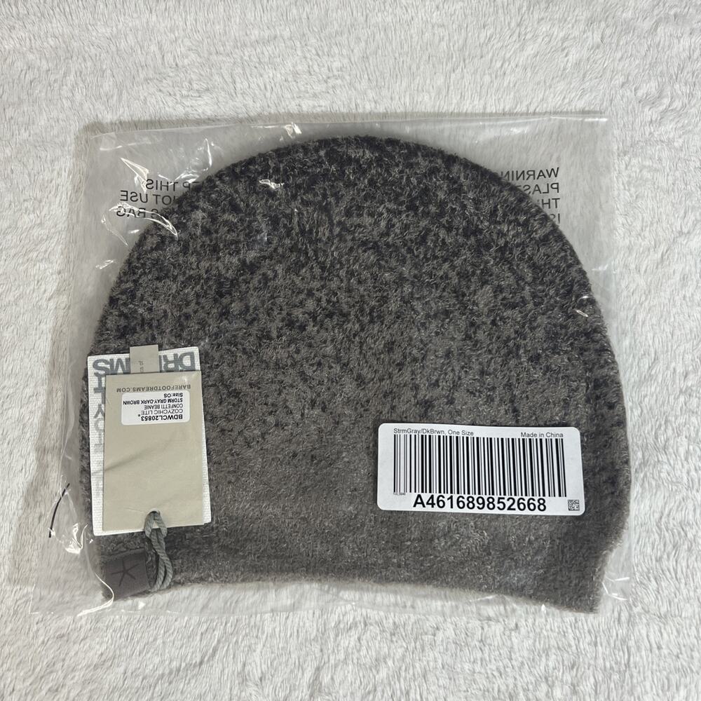 Barefoot Dreams CozyChic Lite Confetti Beanie Storm Gray Dark Brown OS One Size